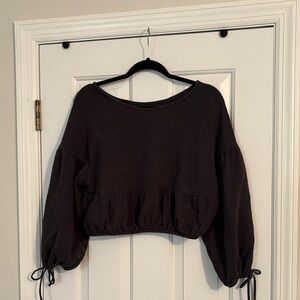 Aerie Charcoal Gray Cropped Top